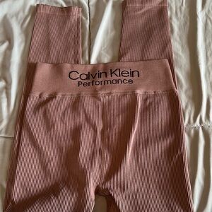 Calvin Klein Performance Striped Pink Leggings